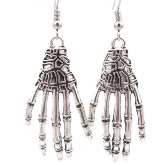 Boney Silver Skeleton Earrings - Picture 4 of 4